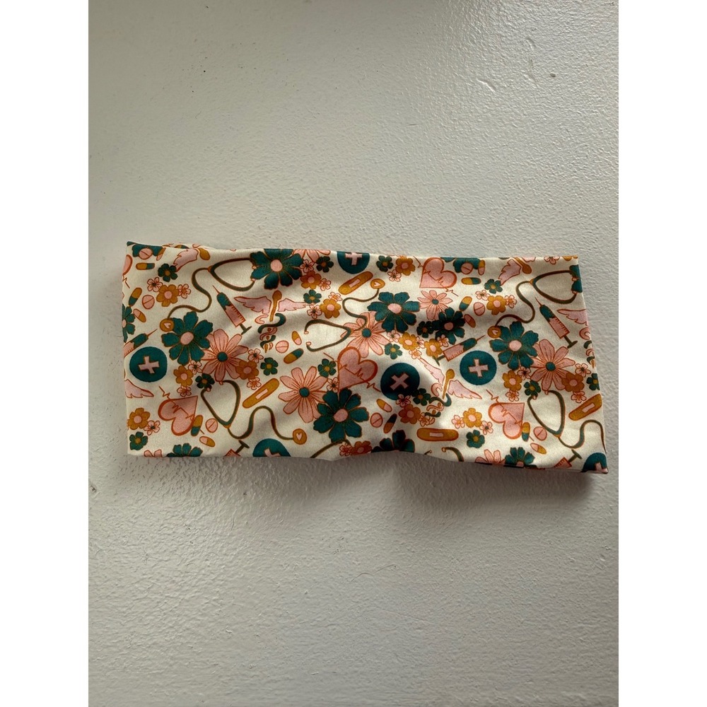 Nurse Doctor Twist Front Fabric Wide Headband Wrap Boho